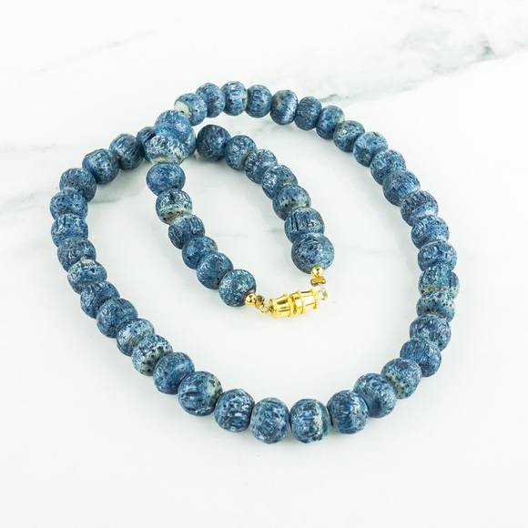 Jewelry - Artisan Blue Dyed Stone Necklace